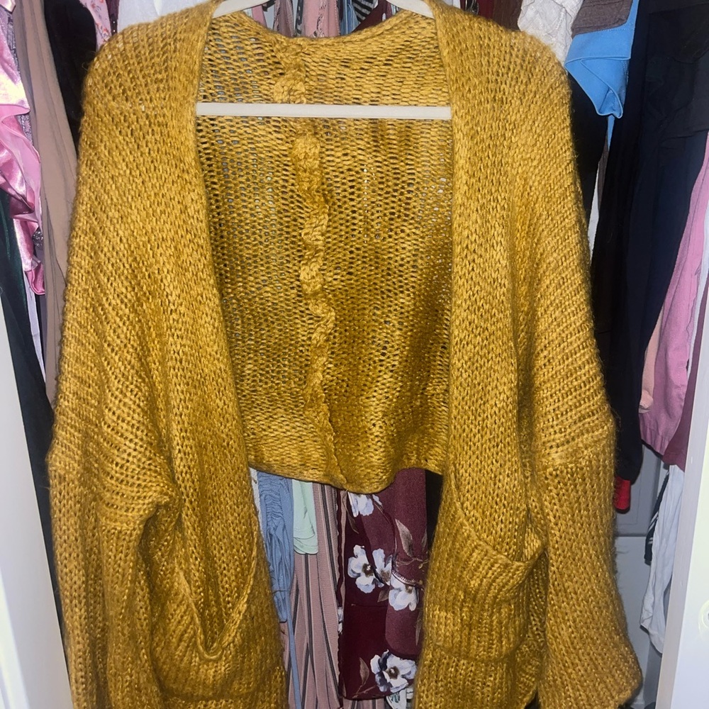 Mustard Yellow Cozy Knit Cardigan